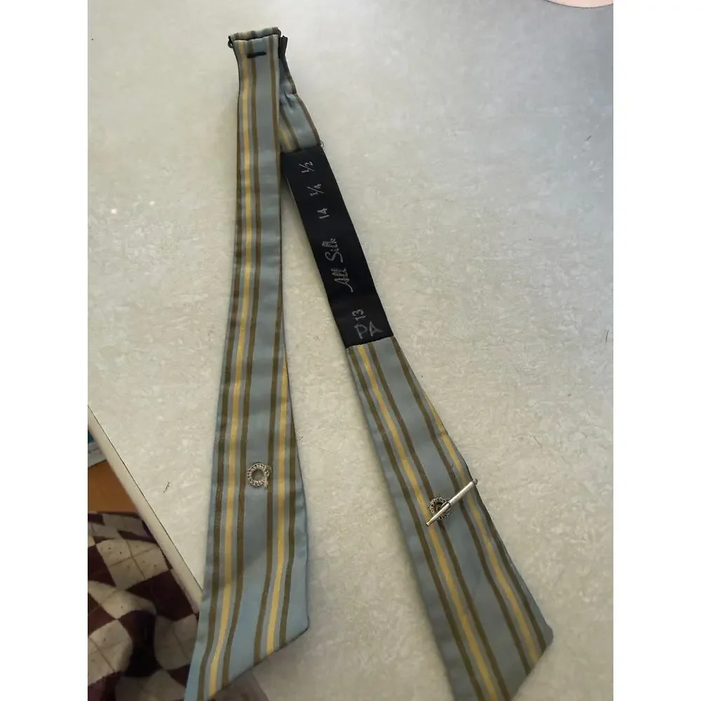 Vintage Silk Collar Tie Adjustable Bow Tie? Button?